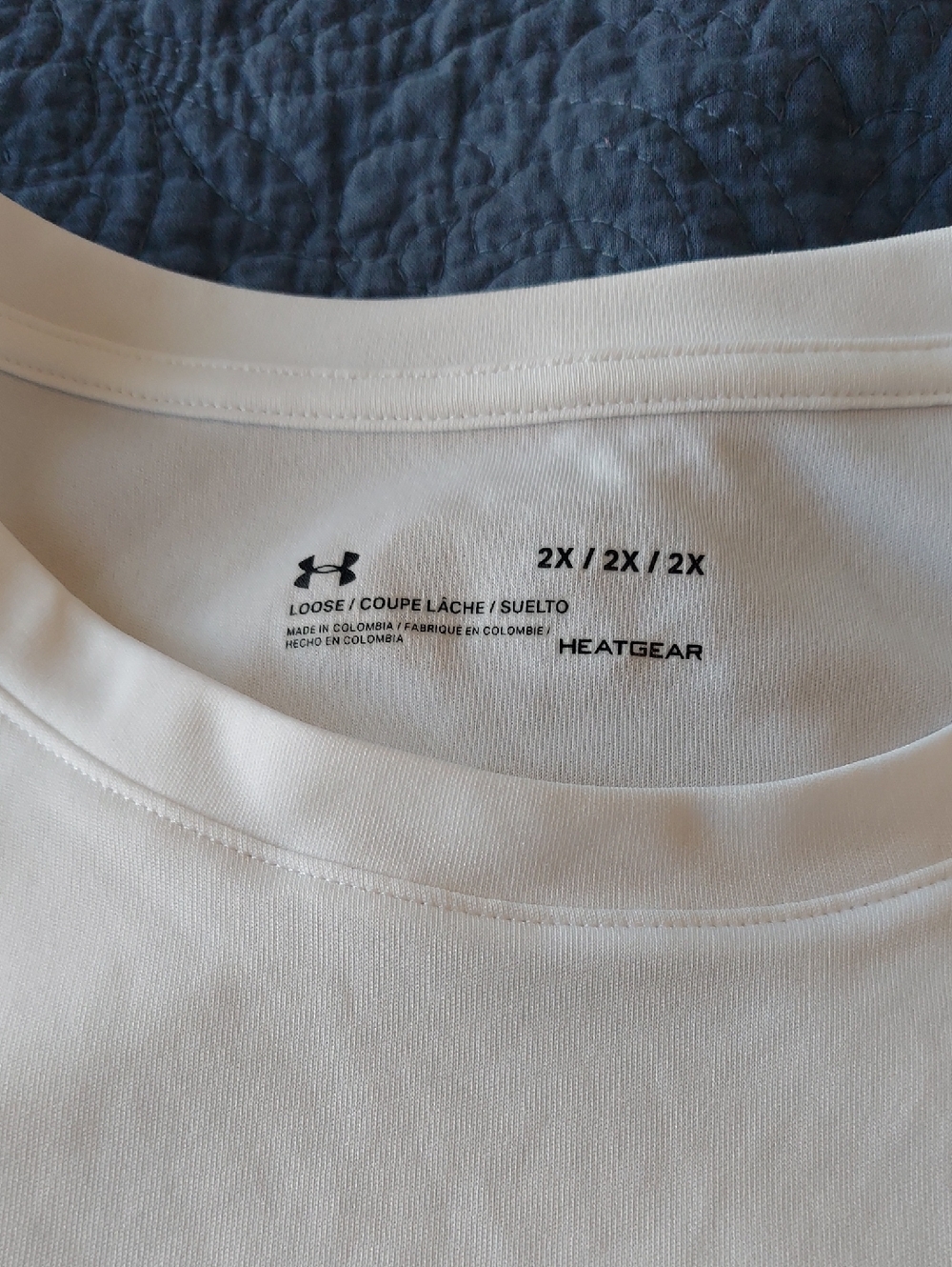 Under Armour White HeatGear Loose Fit Short Sleeve Shirt - 2X
